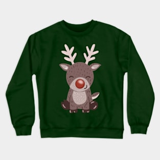 Cute Christmas Reindeer Rudolph Holiday Crewneck Sweatshirt